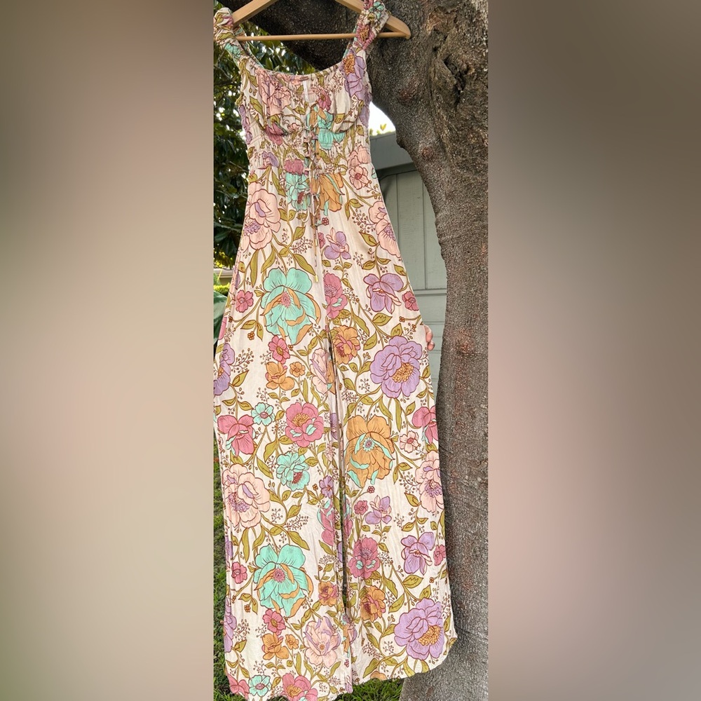 Free People Rolling Hills Floral Wide-Leg Jumpsuit Sz XS